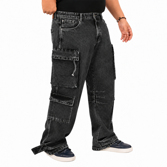 Men's Plus Size Denim Cargo KGDCR-406104