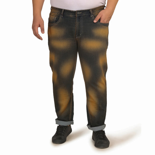 Kagad Jeans Men Plus Size Regular Fit Blue Mustard Tint Denim Jeans - Style Code "KGDJN-408001