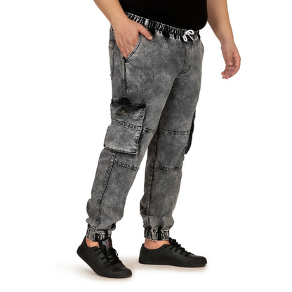 Kagad Jeans Men Plus Size Baggy Fit Charcoal Grey Textured Denim Jogger- Style Code "KGDJGR-406010