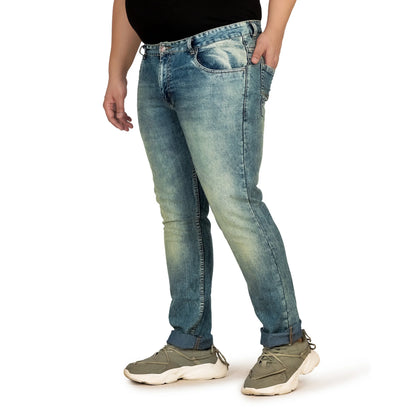 Kagad Jeans Men Plus Size Regular Fit Light Blue Tinted Denim Jeans - Style Code "KGDJN-408015