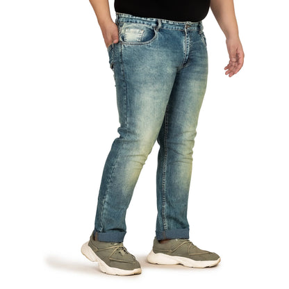 Kagad Jeans Men Plus Size Regular Fit Light Blue Tinted Denim Jeans - Style Code "KGDJN-408015