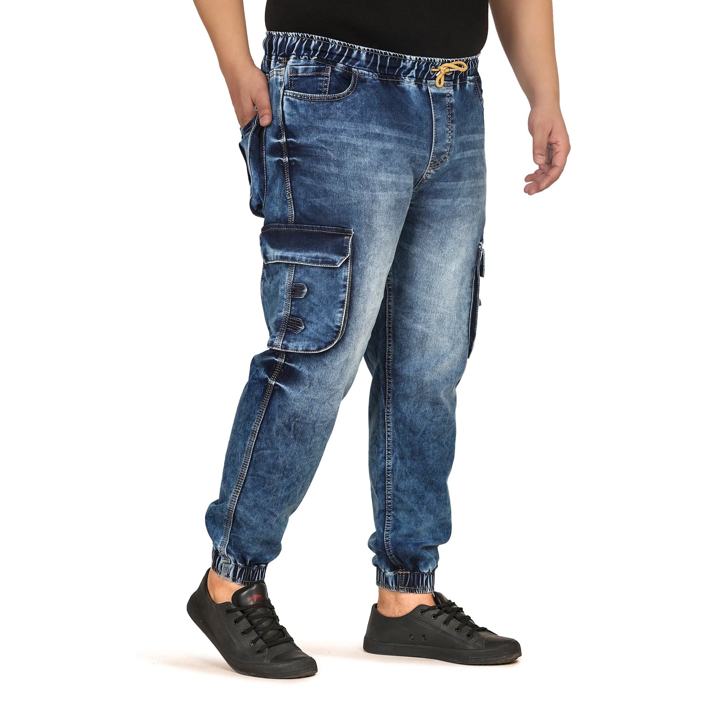 Kagad Jeans Men Regular and Plus Size Regular   Fit Mid  Blue  Color  Denim Jeans Jogger - Style Code "KGDJGR-406008