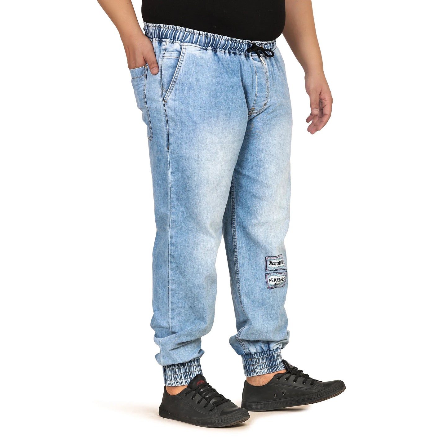 Kagad Jeans Men Regular and Plus Size Baggy  Fit Light  Blue  Color  Denim Jeans Jogger - Style Code "KGDJGR-406007