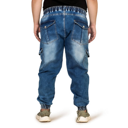 Kagad Jeans Men Regular and Plus Size Regular Fit Mid Blue  Color  Denim Jeans Jogger - Style Code "KGDJGR-406006