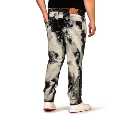 Kagad Jeans Men Plus Size Regular Fit Black Offwhite Print Denim Jeans - Style Code "KGDJN-408012