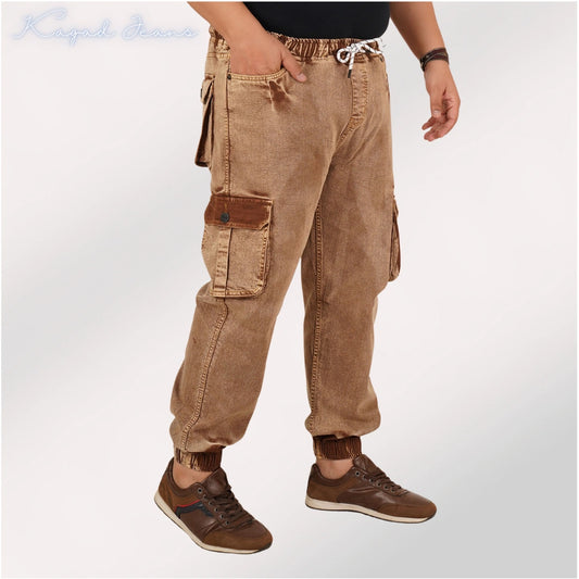 Kagad Jeans Mens Plus Size Loose Fit Rust Color Denim Jogger - Style Code "KGDJGR-406061
