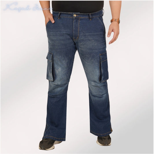 Men's Plus Size Denim Cargo KGDCR-406097