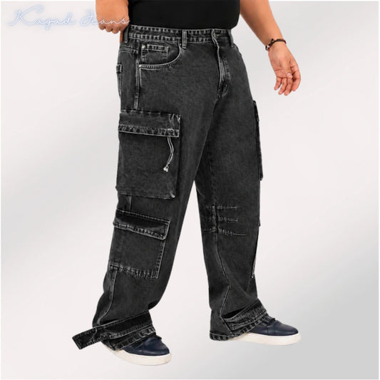 Men's Plus Size Denim Cargo KGDCR-406104