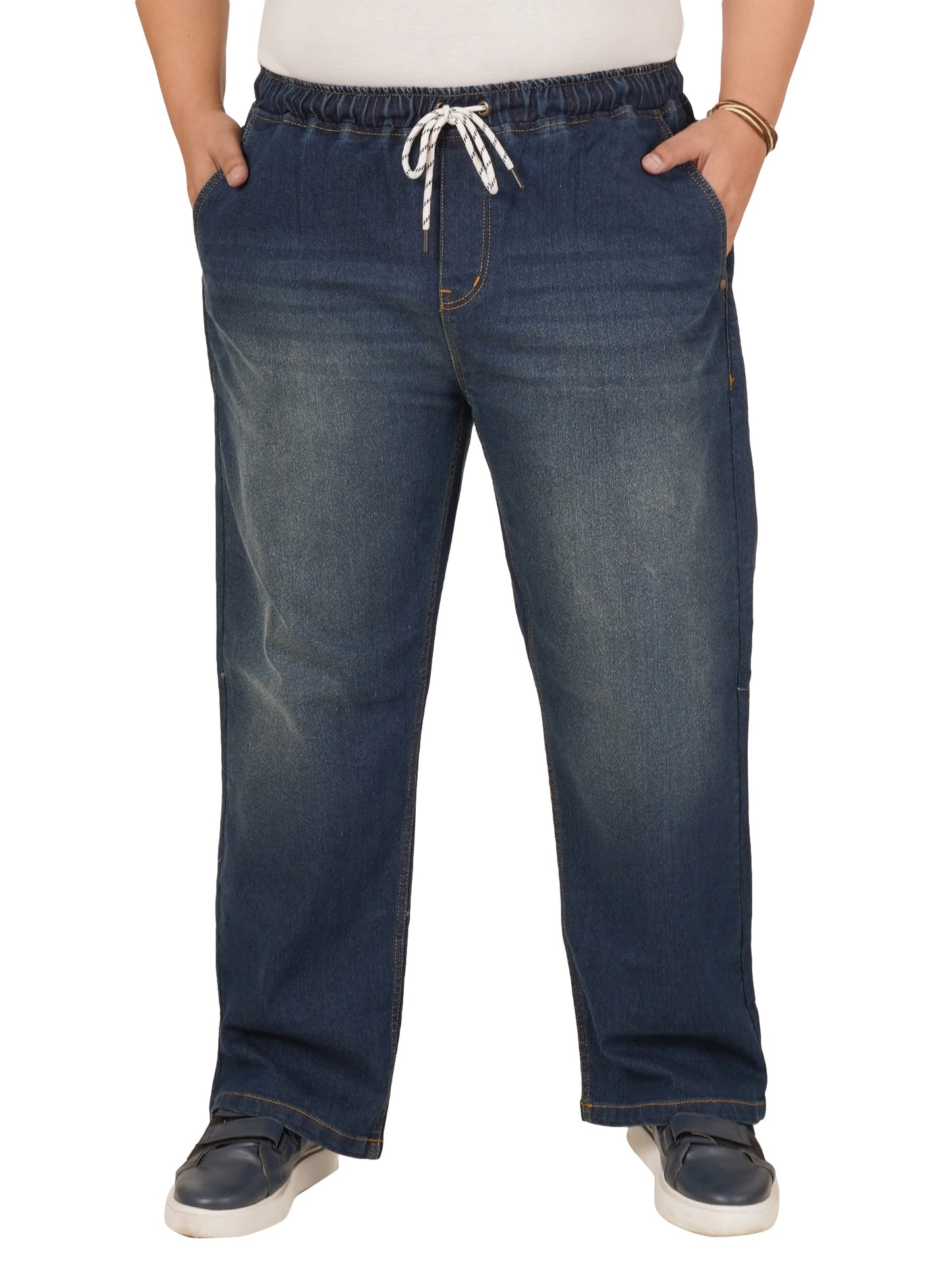 Men's Plus Size Elasticated Jeans KGDJN-406086