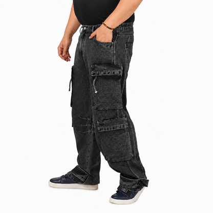 Men's Plus Size Denim Cargo KGDCR-406104