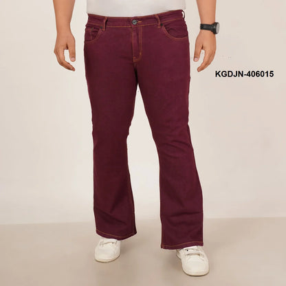 Kagad Jeans Mens Plus Size Boot Fit Garnet Red Color Denim Jeans - Style Code "KGDJN-406015