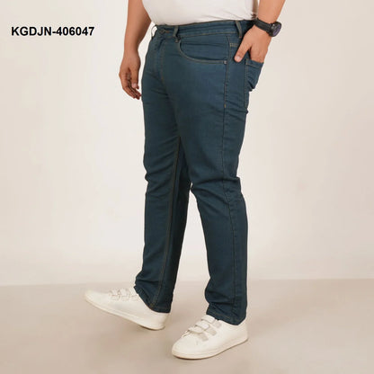 Kagad Jeans Mens Plus Size Regular Fit Deep Ocean Blue Color Denim Jeans - Style Code "KGDJN-406047