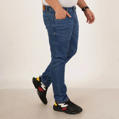 Kagad Jeans Mens Plus Size Regular Fit Mid Blue Color Denim Jeans - Style Code "KGDJN-406031
