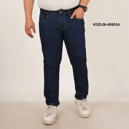 Kagad Jeans Mens Plus Size Regular Fit Mid Night Blue Color Denim Jeans - Style Code "KGDJN-406034