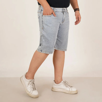 Kagad Jeans Mens Plus Size Loose Water Blue Color Denim Short - Style Code "KGDST-406081