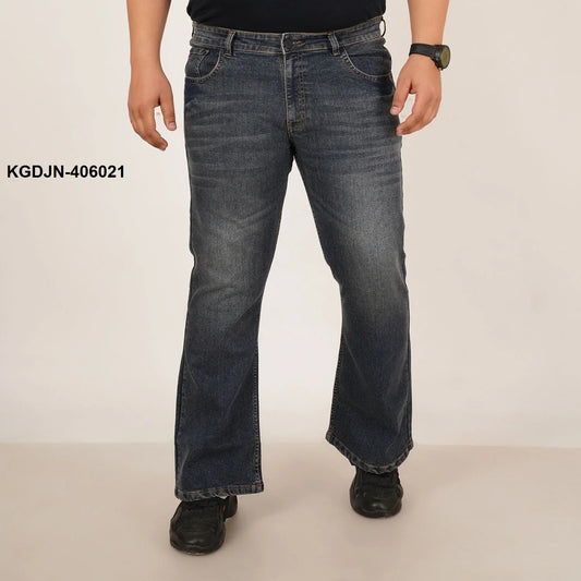 Kagad Jeans Mens Plus Size Boot Fit Ocean Blue Tinted Color Denim Jeans - Style Code "KGDJN-406021