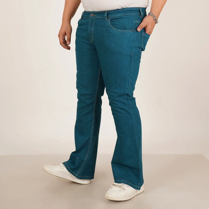 Kagad Jeans Mens Plus Size Boot Fit Colonial Blue Color Denim Jeans - Style Code "KGDJN-406019